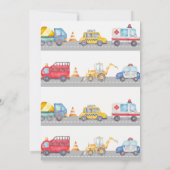 ボーイズモダンロードトランスポート1st誕生日招待状 招待状 (裏面)