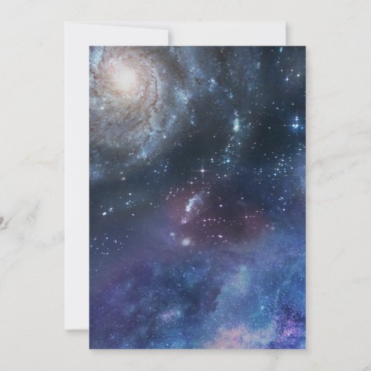 ボーイズモダン銀河系宇宙飛行士ドッグ子供の誕生日 招待状 (裏面)