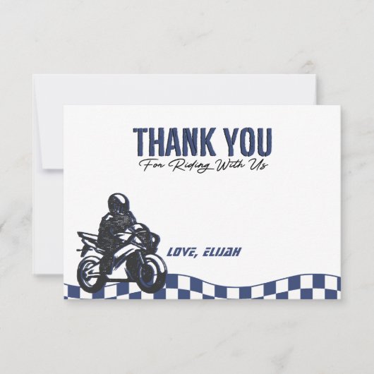 ボーイズモトクロスダートバイク誕生日 サンキューカード (正面)