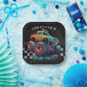 ボーイズモンスタートラックラリー誕生日パーティー ペーパープレート (パーティー)