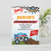 ボーイズモンスタートラック誕生日招待状 招待状 (スタンド正面)