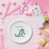 ボーイズモンスターファースト誕生日パーティー ペーパープレート (パーティー)