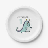 ボーイズモンスターファースト誕生日パーティー ペーパープレート (正面)