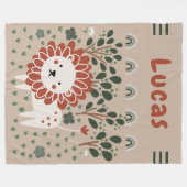 ボーイズライオンサファリパステルジャングルトドラー フリースブランケット (正面(横))