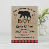 ボーイズランバージャックベビーシャワー招待状 招待状 (スタンド正面)