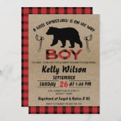 ボーイズランバージャックベビーシャワー招待状 招待状 (正面/裏面)