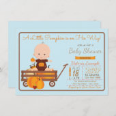 ボーイズリトルカンプキンベビーシャワー招待状 招待状 (正面/裏面)