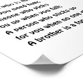 ボーイズルームウォールアートブラザー定義 ポスター (角)