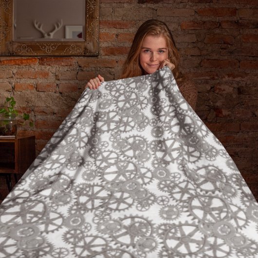 ボーイズルームギア用のグレーと白のパターン フリースブランケット