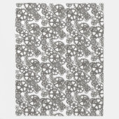 ボーイズルームギア用のグレーと白のパターン フリースブランケット (正面)