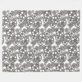 ボーイズルームギア用のグレーと白のパターン フリースブランケット (正面(横))