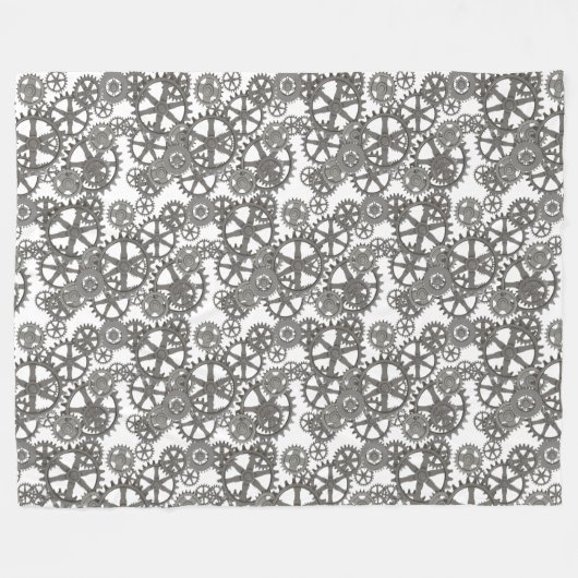 ボーイズルームギア用のグレーと白のパターン フリースブランケット (正面(横))