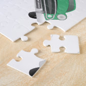 ボーイズルームクラシックレトロ車ギフト甘いグリーン車 ジグソーパズル (側面)