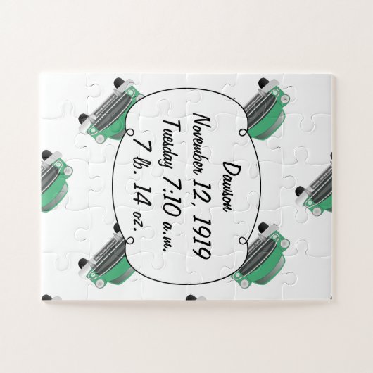 ボーイズルームクラシックレトロ車ギフト甘いグリーン車 ジグソーパズル (横)