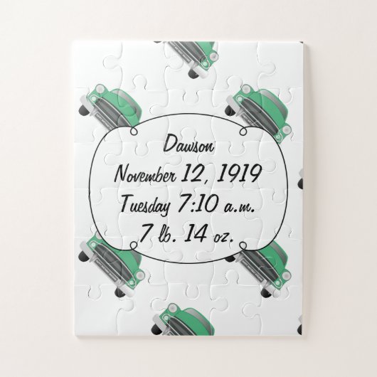 ボーイズルームクラシックレトロ車ギフト甘いグリーン車 ジグソーパズル (縦)