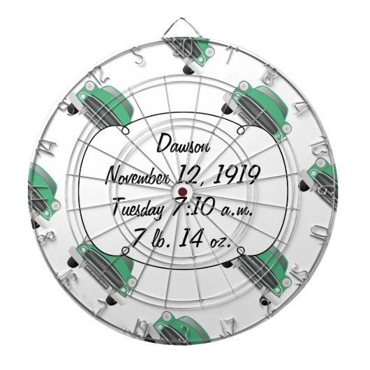 ボーイズルームクラシックレトロ車ギフト甘いグリーン車 ダーツボード (正面)