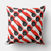 ボーイズルームクラシックレトロ車ギフト甘い赤い車 クッション (正面)