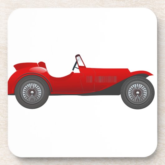 ボーイズルームクラシックレトロ車ギフト甘い赤い車 コースター (正面)