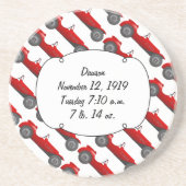 ボーイズルームクラシックレトロ車ギフト甘い赤い車 コースター (正面)