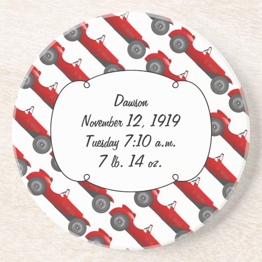 ボーイズルームクラシックレトロ車ギフト甘い赤い車 コースター (正面)