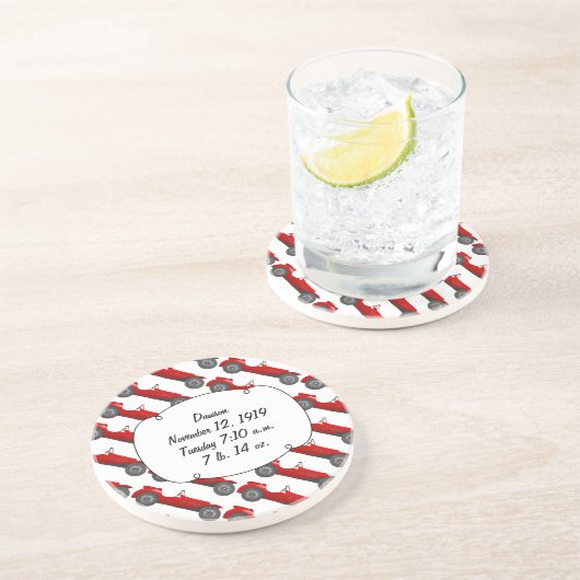 ボーイズルームクラシックレトロ車ギフト甘い赤い車 コースター (側面)