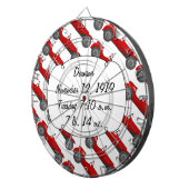 ボーイズルームクラシックレトロ車ギフト甘い赤い車 ダーツボード (正面右)