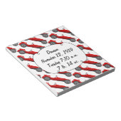 ボーイズルームクラシックレトロ車ギフト甘い赤い車 ノートパッド (アングル)