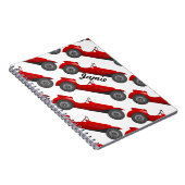 ボーイズルームクラシックレトロ車ギフト甘い赤い車 ノートブック (右側)