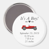 ボーイズルームクラシックレトロ車ギフト甘い赤い車 マグネット (正面/裏面)