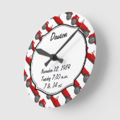 ボーイズルームクラシックレトロ車ギフト甘い赤い車 ラウンド壁時計 (傾斜)