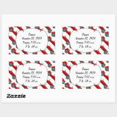 ボーイズルームクラシックレトロ車ギフト甘い赤い車 長方形シール (シート)