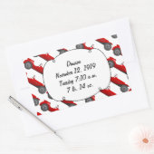 ボーイズルームクラシックレトロ車ギフト甘い赤い車 長方形シール (封筒)