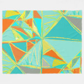 ボーイズルームモダン抽象芸術三角形パターン フリースブランケット (正面(横))