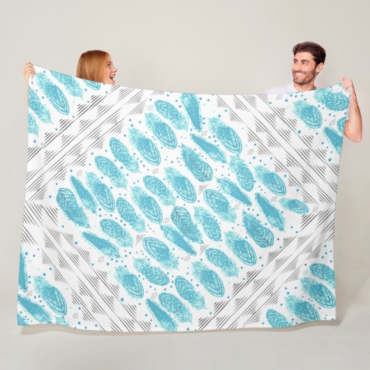 ボーイズルームモダン抽象芸術羽毛パターン フリースブランケット (インサイチュ)