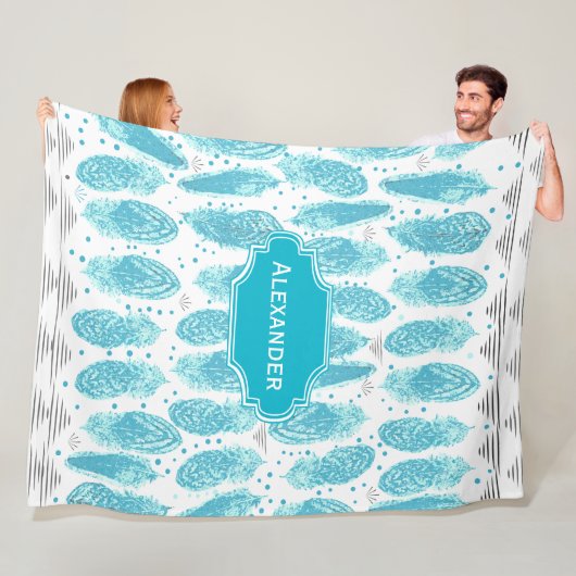 ボーイズルームモダン抽象芸術羽毛パターン フリースブランケット (インサイチュ)