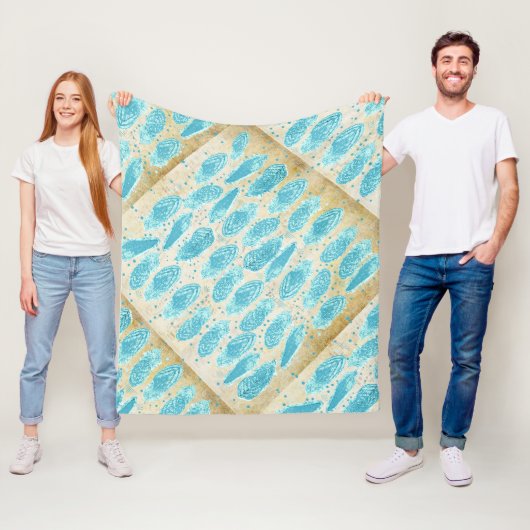 ボーイズルームモダン抽象芸術羽毛パターン フリースブランケット (インサイチュ)