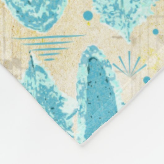 ボーイズルームモダン抽象芸術羽毛パターン フリースブランケット (角)