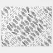 ボーイズルームモダン抽象芸術羽毛パターン フリースブランケット (正面(横))