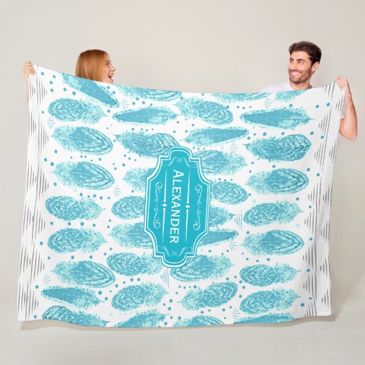 ボーイズルームモダン抽象芸術羽毛パターン フリースブランケット (インサイチュ)