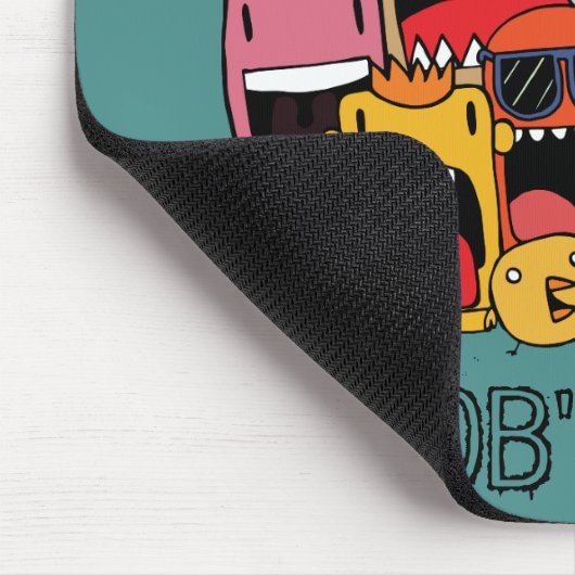 ボーイズルーム通りアートキュートモンスターイラストレーション マウスパッド (コーナー)