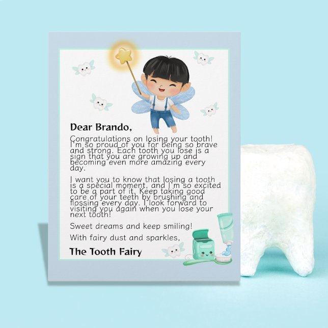 ボーイズレターのための魔法の歯の妖精の形見 レターヘッド (Magical Tooth Fairy Keepsake for Boys Letter Letterhead)