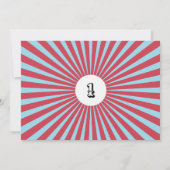 ボーイズレッドブルー素晴らしショーサーカスチケット誕生日 招待状 (裏面)