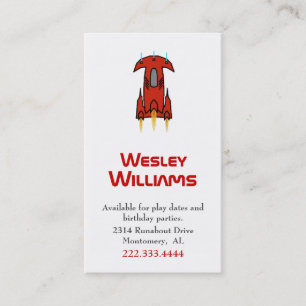 ボーイズレッド宇宙船遊の日付カード コーリングカード