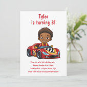 ボーイズレースカー子供の誕生日パーティー 招待状 (スタンド正面)
