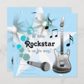 ボーイズロックスターベビーシャワー 招待状 (正面/裏面)