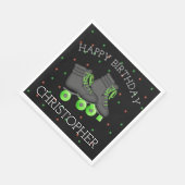 ボーイズローラースケート誕生日 スタンダードランチョンナプキン (角)