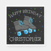 ボーイズローラースケート誕生日 スタンダードランチョンナプキン (正面)