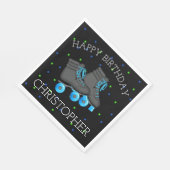 ボーイズローラースケート誕生日 スタンダードランチョンナプキン (角)