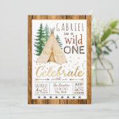 ボーイズワイルドワントライバルティーピーファースト誕生日 招待状 (スタンド正面)