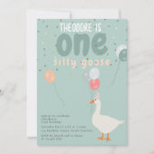 ボーイズワンガース間抜け1st誕生日パーティーブルー 招待状 (正面)